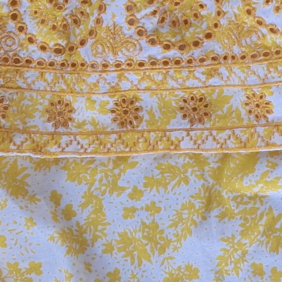 Lane Bryant Embroidered Eyelet Off Shoulder Blouse Boho Goldenrod 22 24 COTTON - Picture 13 of 16